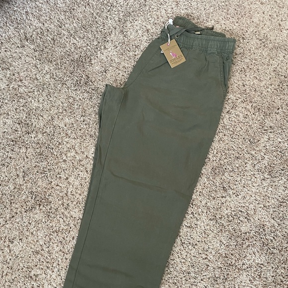 Seaweed Cecelia Linen-Blend Crop Pants - Size Medium - Picture 3 of 4